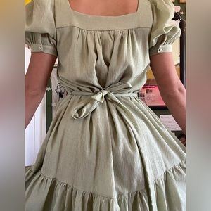 Sage green spring dress